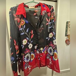 Vibrant Floral Button-Down Shirt